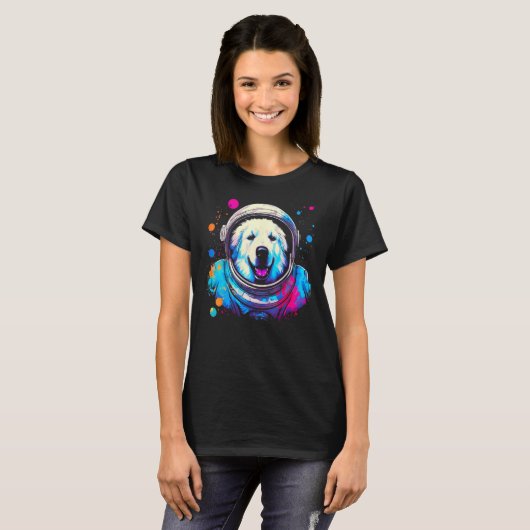Great Pyrenees Dog  Astronaut T-shirt (Voorkant volledig)