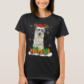 Great Pyrenees Dog Christmas Lights Santa Pet Dog  T-shirt (Voorkant)