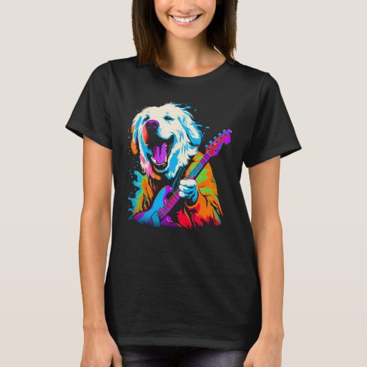 Great Pyrenees Dog Guitar T-shirt (Voorkant)