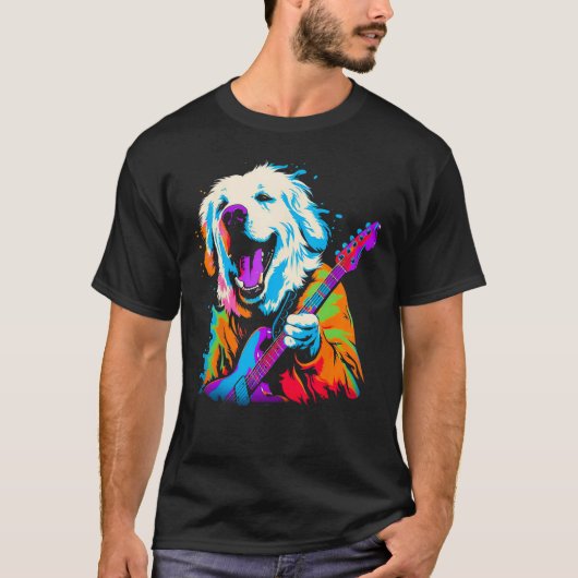Great Pyrenees Dog Guitar T-shirt (Voorkant)