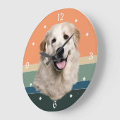 Great Pyrenees Dog Retro Sunset Grote Klok (Hoek)