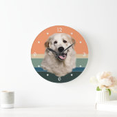 Great Pyrenees Dog Retro Sunset Grote Klok (Huis)