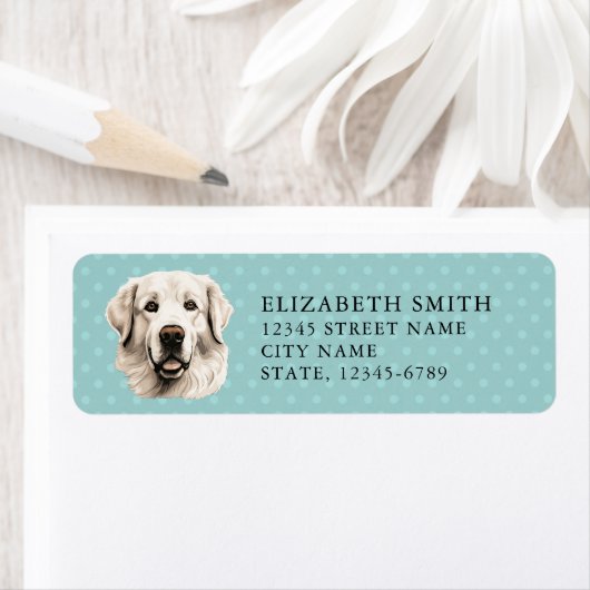 Great Pyrenees Dog Return-adreslabel Etiket (Insitu)