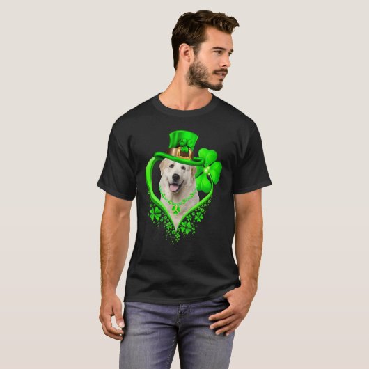 Great Pyrenees Dog St Patricks Day Lover Irish Sha T-shirt (Voorkant volledig)