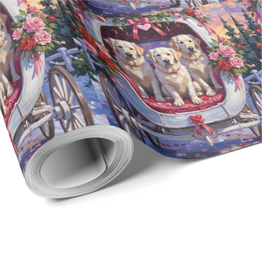 Great Pyrenees Dog Valentine's Day  Cadeaupapier (Rol Hoek)