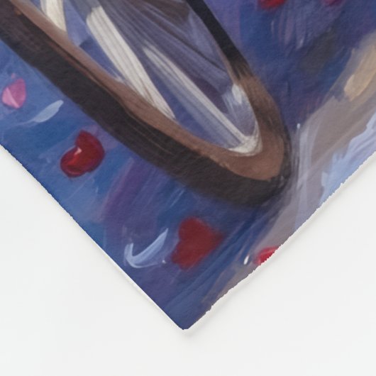 Great Pyrenees Dog Valentine's Day Fleece Deken (Hoek)