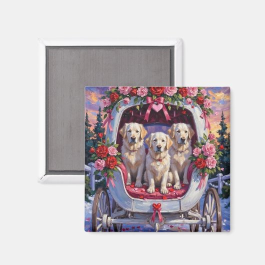 Great Pyrenees Dog Valentine's Day  Magneet (Voorkant / Achterkant)