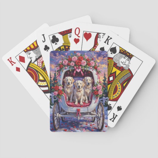 Great Pyrenees Dog Valentine's Day  Pokerkaarten (Achterkant)