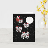 Great Pyrenees Dog Xmas Pajama Matching Santa Clau Kaart (Gele Bloem)