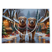 Great Pyrenees Dogs Christmas Snow Holiday  Groot Cadeauzakje (Voorkant)
