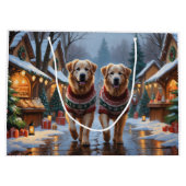 Great Pyrenees Dogs Christmas Snow Holiday  Groot Cadeauzakje (Achterkant)