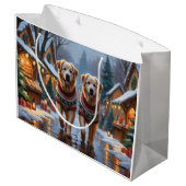 Great Pyrenees Dogs Christmas Snow Holiday  Groot Cadeauzakje (Achterkant Gekanteld)