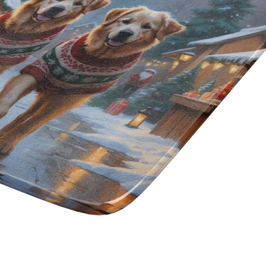 Great Pyrenees Dogs Christmas Snow Holiday  Snijplank (Hoek)