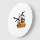 Great Pyrenees Hond Geest Heks Halloween Matching Grote Klok (Hoek)
