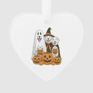 Great Pyrenees Hond Geest Heks Halloween Matching  Ornament