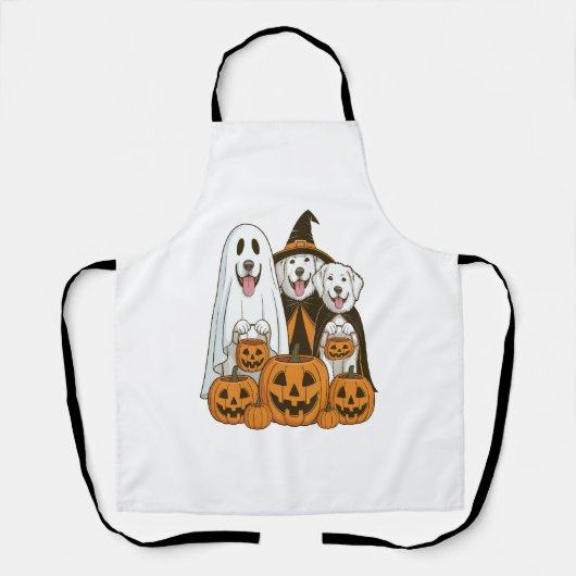 Great Pyrenees hond Geest Heks Halloween Matching Schort (Voorkant)