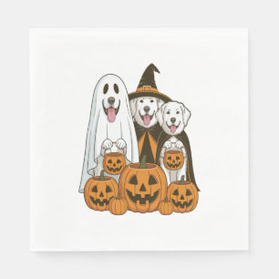 Great Pyrenees Hond Geest Heks Halloween Matching Servet