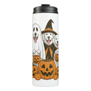 Great Pyrenees hond Geest Heks Halloween Matching Thermosbeker