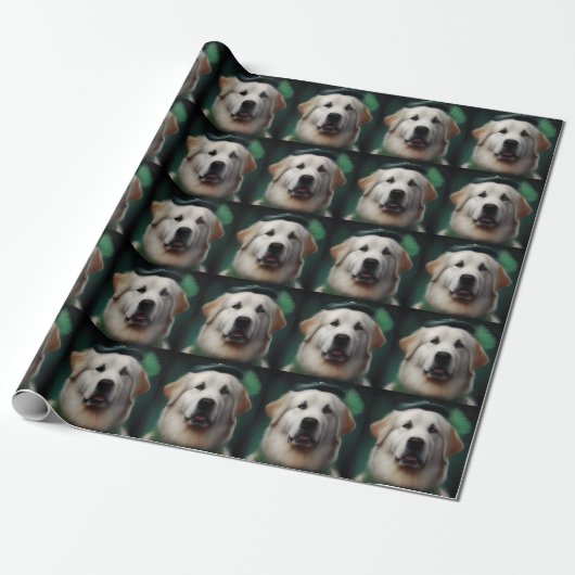 Great Pyrenees hond in St. Patrick's Day jurk Cadeaupapier (Uitgerold)