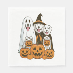 Great Pyrenees hond spookachtige heks Halloween Ma Servet