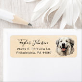 Great Pyrenees-honden retouradreslabel Etiket (Insitu)
