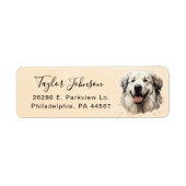 Great Pyrenees-honden retouradreslabel Etiket (Voorkant)