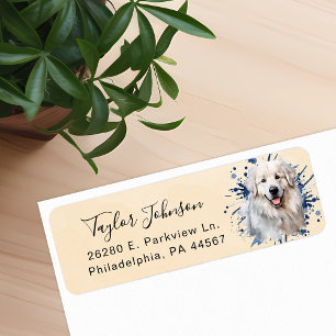 Great Pyrenees-honden retouradreslabel Etiket