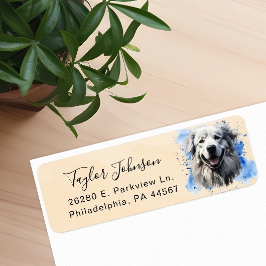 Great Pyrenees-honden retouradreslabel Etiket