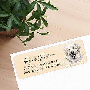 Great Pyrenees-honden retouradreslabel Etiket