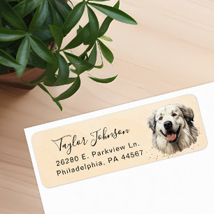 Great Pyrenees-honden retouradreslabel Etiket