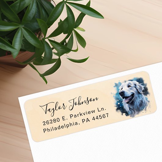 Great Pyrenees-honden retouradreslabel Etiket