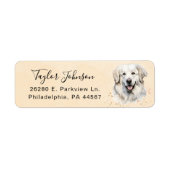 Great Pyrenees-honden retouradreslabel Etiket (Voorkant)