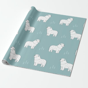 Great Pyrenees-hondenillustratie naadloos of Cadeaupapier