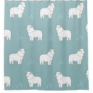  Great Pyrenees-hondenillustratie naadloos of Douchegordijn