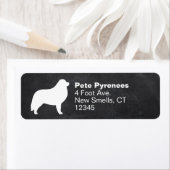 Great Pyrenees Hondenras Silhouette Return-adres Etiket (Insitu)
