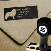 Great Pyrenees Hondenras Silhouette Return-adres Rubberstempel