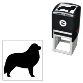 Great Pyrenees Hondenras Silhouette Zelfinktende Stempel (In situ)