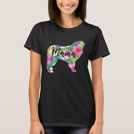 Great Pyrenees Mama Mom Flowers Mother s Day T-shirt (Voorkant)