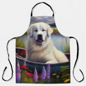 Great Pyrenees op een peddel: Een landschappelijk Schort (Voorkant)