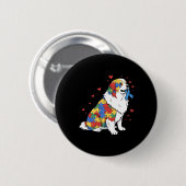 Great Pyrenees Puzzel Autisme Bewustzijn Autistisc Ronde Button 5,7 Cm (Voorkant /achterkant)