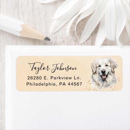 Great Pyrenees Return-adreslabel Etiket (Insitu)