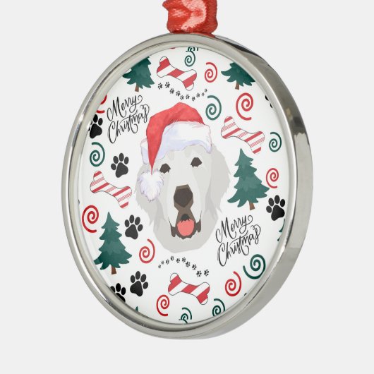 Great Pyrenees Santa Christmas Ornament Keepsake (Links)