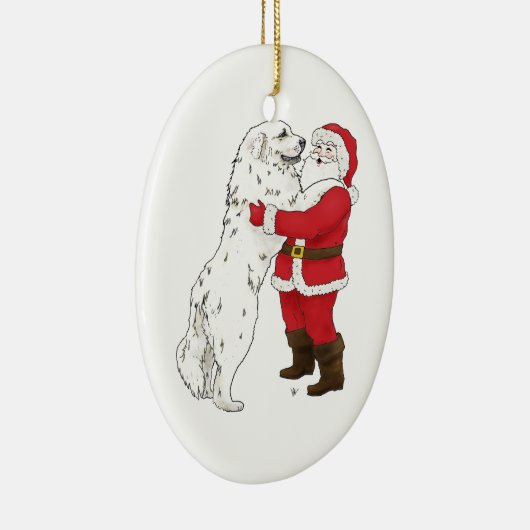Great Pyrenees Santa Ornament (Rechts)