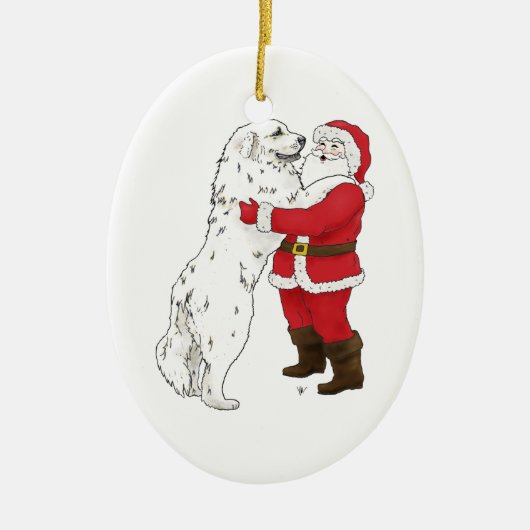 Great Pyrenees Santa Ornament (Voorkant)