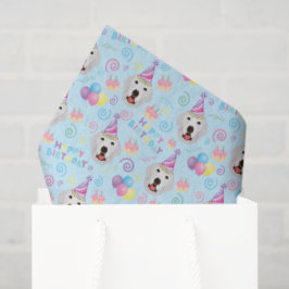 Great Pyrenees Tissue Paper in Blue Tissuepapier