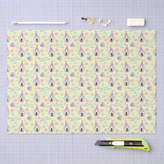 Great Pyrenees Tissue Paper in Yellow Tissuepapier (Craft)