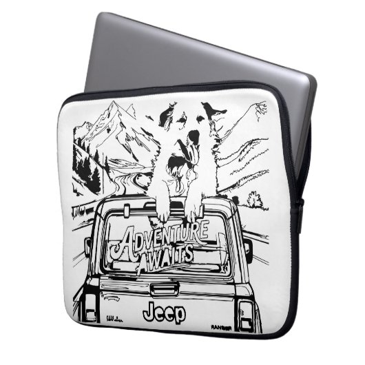 Great Pyrenees trip Laptop Sleeve (Voorkant Links)