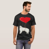Great Pyrenees With Heart Balloon Valentines Day L T-shirt (Voorkant volledig)