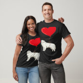 Great Pyrenees With Heart Balloon Valentines Day L T-shirt (Unisex)
