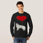 Great Pyrenees With Heart Balloon Valentines Day L T-shirt (Voorkant volledig)